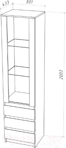 Изображение товара Шкаф с витриной НК Мебель Stern ШКВ-1 / 72678280 (белый)