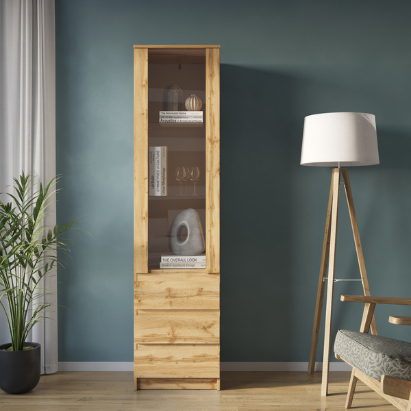 Изображение товара Шкаф с витриной НК Мебель Stern ШКВ-1 / 72678281 (дуб вотан)