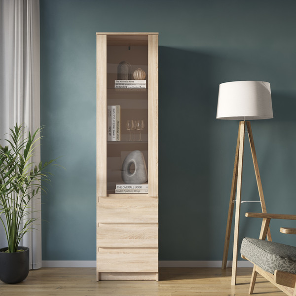 Изображение товара Шкаф с витриной НК Мебель Stern ШКВ-1 / 72678282 (дуб сонома)