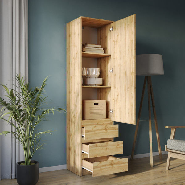 Изображение товара Шкаф-пенал НК Мебель ШКЯ-1 / 72678278 (дуб вотан)