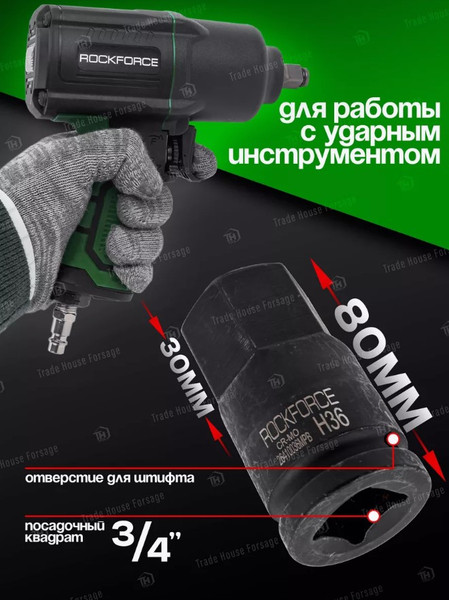 Изображение товара Головка слесарная RockForce RF-26410036MPB (56886)