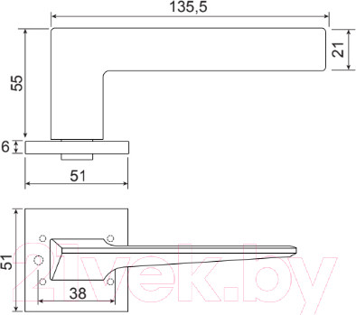 Изображение товара Ручка дверная Code Deco Slim H-30133-A-BLM
