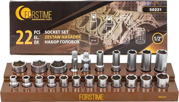 Изображение товара Набор головок слесарных Forstime FT-50221 (56852)