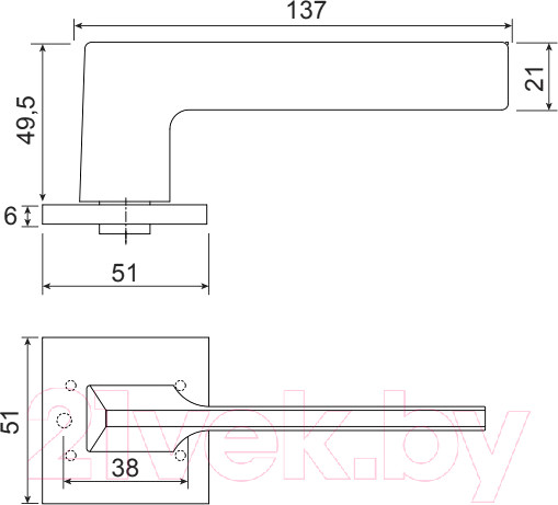 Изображение товара Ручка дверная Code Deco Slim H-30134-A-CR