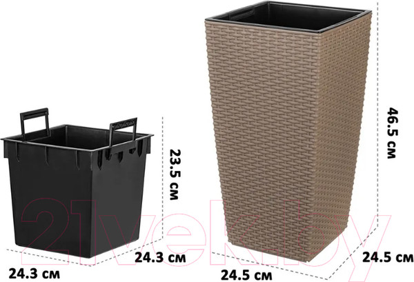 Изображение товара Кашпо El Casa Камелия / 640501 (серо-коричневый)