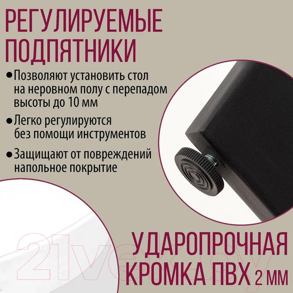 Изображение товара Обеденный стол Millwood Лофт Мюнхен Л 160x80x75 (белый/металл черный)