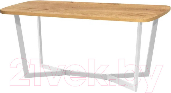 Изображение товара Обеденный стол Millwood Лофт Мюнхен Л 160x80x75 (дуб золотой Craft/металл белый)