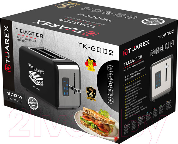 Изображение товара Тостер Tuarex TK-6002 (черный/стальной)