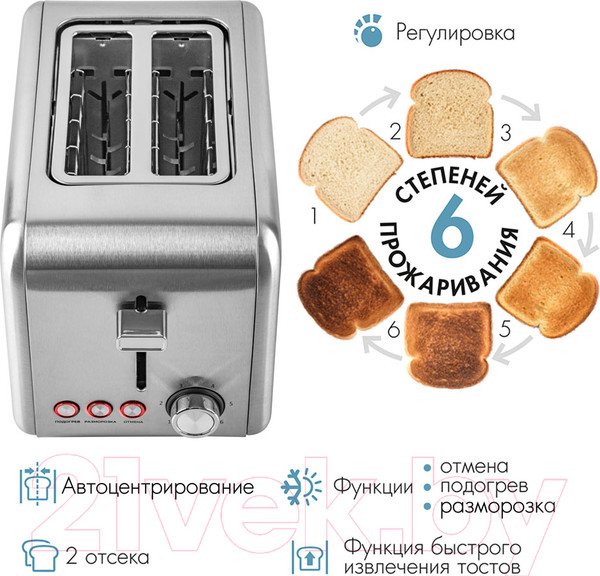 Изображение товара Тостер Tuarex TK-6001 (стальной)