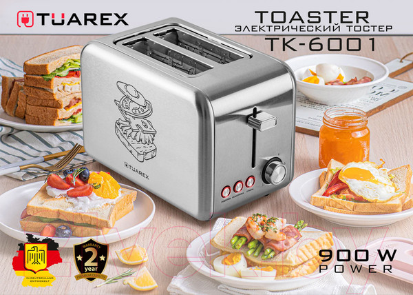 Изображение товара Тостер Tuarex TK-6001 (стальной)
