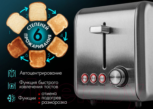 Изображение товара Тостер Tuarex TK-6001 (стальной)