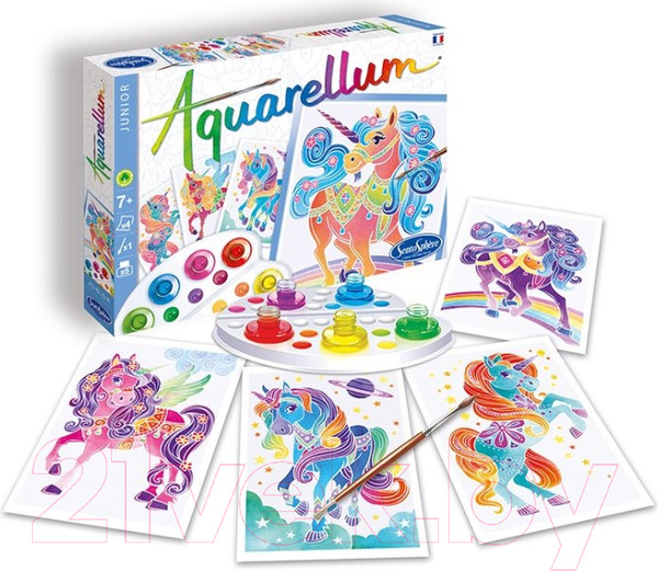 Изображение товара Набор для творчества SentoSphere Акварельная раскраска Единороги / 6507