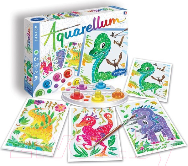 Изображение товара Набор для творчества SentoSphere Акварельная раскраска Динозавры / 6511