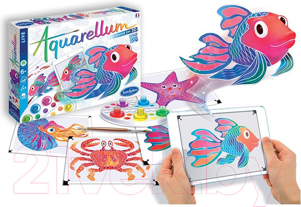 Изображение товара Набор для творчества SentoSphere Акварельная раскраска Подводный мир / 6702