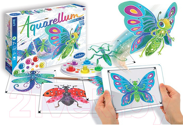 Изображение товара Набор для творчества SentoSphere Акварельная раскраска Насекомые / 6703