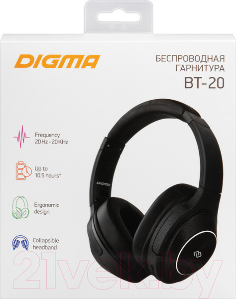 Изображение товара Беспроводные наушники Digma BT-20 ANC (черный)