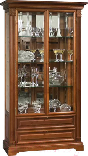 Изображение товара Шкаф с витриной Гомельдрев ГМ 5907 Береза (беловежский орех)