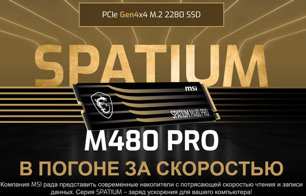 Изображение товара SSD диск MSI Spatium M480 4TB Pro (S78-440R050-P83)