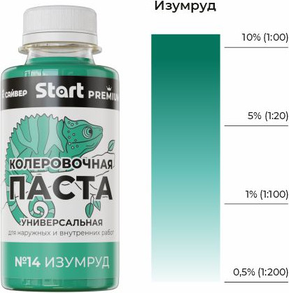 Изображение товара Колеровочная паста START Х14 (100мл, изумруд)