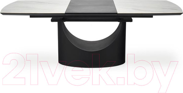 Изображение товара Обеденный стол Halmar Osman 160-220x90x77 (белый мрамор/черный)