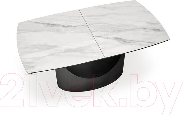 Изображение товара Обеденный стол Halmar Osman 160-220x90x77 (белый мрамор/черный)