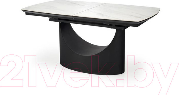 Изображение товара Обеденный стол Halmar Osman 160-220x90x77 (белый мрамор/черный)
