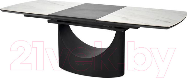 Изображение товара Обеденный стол Halmar Osman 160-220x90x77 (белый мрамор/черный)