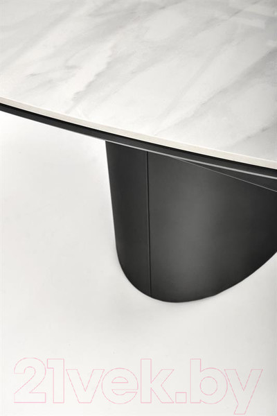 Изображение товара Обеденный стол Halmar Osman 160-220x90x77 (белый мрамор/черный)