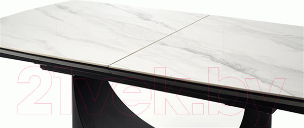 Изображение товара Обеденный стол Halmar Osman 160-220x90x77 (белый мрамор/черный)