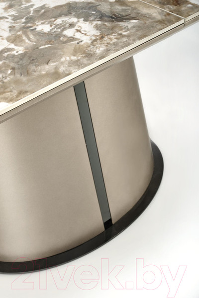 Изображение товара Обеденный стол Halmar Robinson 160-200x90x76 (бежевый мрамор/капучино/черный)