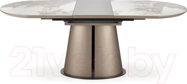 Изображение товара Обеденный стол Halmar Robinson 160-200x90x76 (бежевый мрамор/капучино/черный)