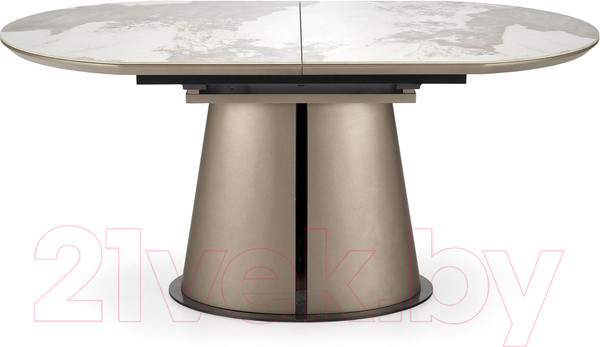 Изображение товара Обеденный стол Halmar Robinson 160-200x90x76 (бежевый мрамор/капучино/черный)
