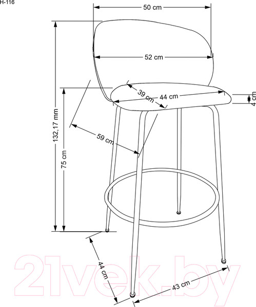 Изображение товара Стул барный Halmar H116 (кремовый/золотой)