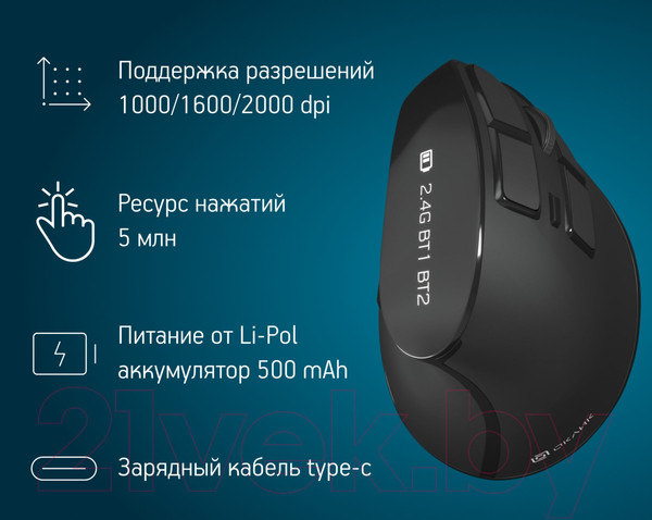 Изображение товара Мышь Оклик 990MW (черный)