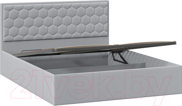 Изображение товара Двуспальная кровать ТриЯ Порто универсальная с ПМ и заглушиной 160x200 (велюр Confetti Silver)