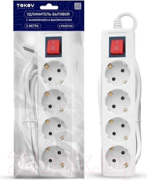 Изображение товара Удлинитель Tokov Electric TKE-C01-BU4-2-1-ZV