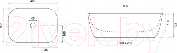 Изображение товара Умывальник REA Marbel U8603