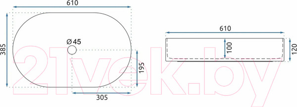 Изображение товара Умывальник REA Nadia 60 U1062