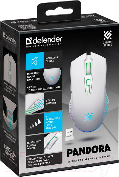 Изображение товара Мышь Defender Pandora GM-502 / 52502 (белый)