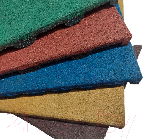 Изображение товара Резиновая плитка Rubtex Mats Games 1000x1000x40 рельеф (зеленый)