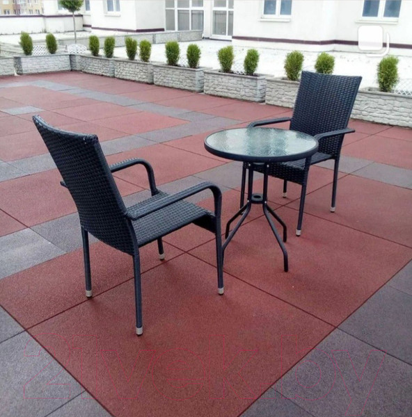 Изображение товара Резиновая плитка Rubtex Mats Games 1000x1000x40 рельеф (зеленый)