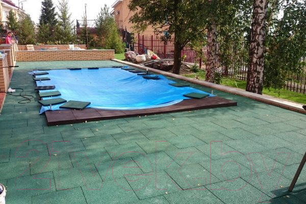 Изображение товара Резиновая плитка Rubtex Classic 500x500x40 рельеф (зеленый)