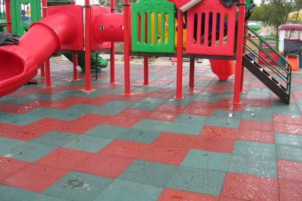 Изображение товара Резиновая плитка Rubtex Classic 500x500x40 рельеф (зеленый)