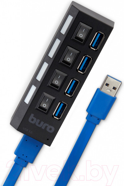 Изображение товара USB-хаб Buro BU-HUB4-U3.0-L (черный)