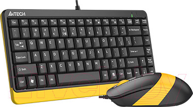 Изображение товара Комплект клавиатура и мышь A4Tech Fstyler F1110 (черный/желтый)