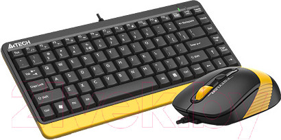Изображение товара Комплект клавиатура и мышь A4Tech Fstyler F1110 (черный/желтый)