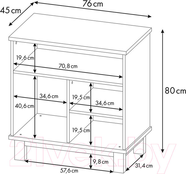 Изображение товара Тумба Polini Kids Simple 3400 / 0002612.9 (белый)