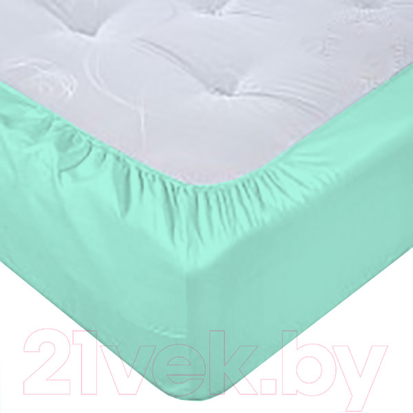 Изображение товара Простыня Luxsonia Поплин на резинке 200x200 / Мр0040-9 (ментоловый)