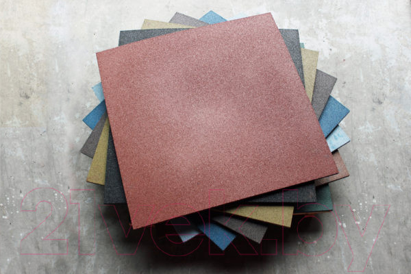 Изображение товара Резиновая плитка Rubtex Mats Sport 1000x1000x15 (красный)