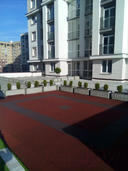 Изображение товара Резиновая плитка Rubtex Mats Sport 1000x1000x15 (красный)